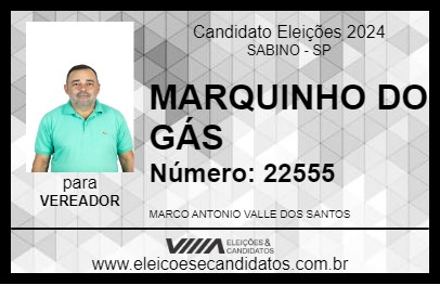 Candidato MARQUINHO DO GÁS 2024 - SABINO - Eleições