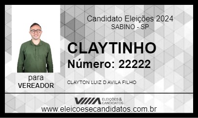 Candidato CLAYTINHO 2024 - SABINO - Eleições