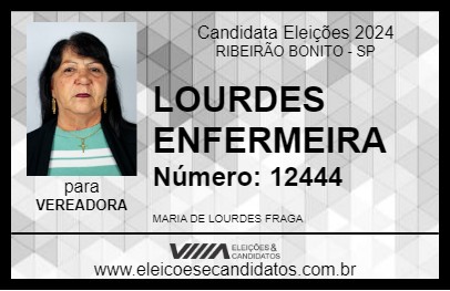 Candidato LOURDES ENFERMEIRA 2024 - RIBEIRÃO BONITO - Eleições