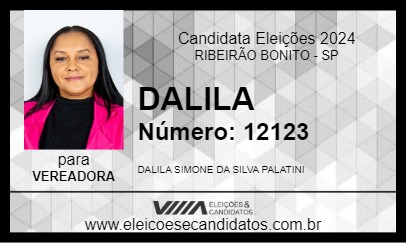 Candidato DALILA 2024 - RIBEIRÃO BONITO - Eleições