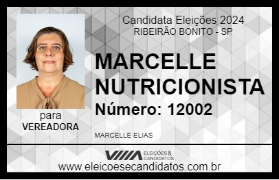 Candidato MARCELLE NUTRICIONISTA 2024 - RIBEIRÃO BONITO - Eleições