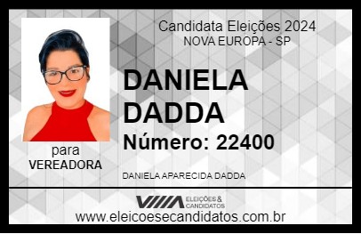 Candidato DANIELA DADDA 2024 - NOVA EUROPA - Eleições