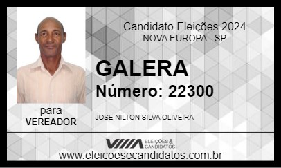 Candidato GALERA 2024 - NOVA EUROPA - Eleições