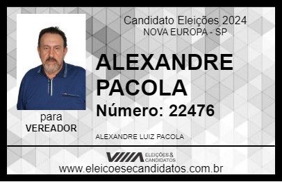 Candidato ALEXANDRE PACOLA 2024 - NOVA EUROPA - Eleições