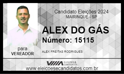 Candidato ALEX DO GÁS 2024 - MAIRINQUE - Eleições