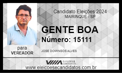 Candidato GENTE BOA 2024 - MAIRINQUE - Eleições