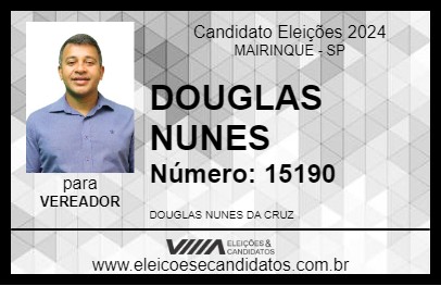 Candidato CABO DOUGLAS 2024 - MAIRINQUE - Eleições