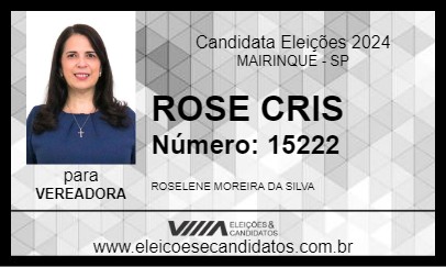 Candidato ROSE DO CRIS 2024 - MAIRINQUE - Eleições