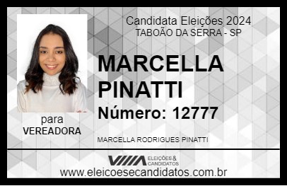 Candidato MARCELLA PINATTI 2024 - TABOÃO DA SERRA - Eleições