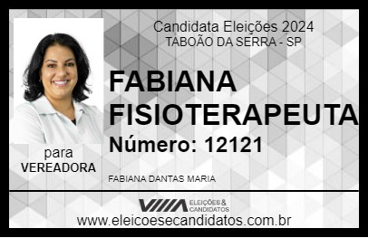 Candidato FABIANA FISIOTERAPEUTA 2024 - TABOÃO DA SERRA - Eleições