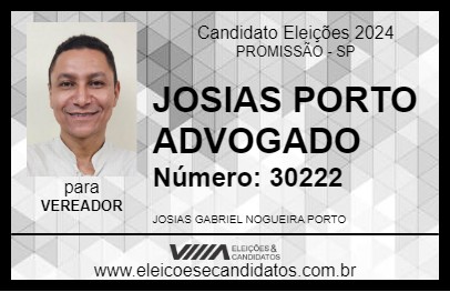 Candidato JOSIAS PORTO ADVOGADO 2024 - PROMISSÃO - Eleições