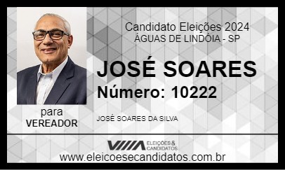 Candidato JOSÉ SOARES 2024 - ÁGUAS DE LINDÓIA - Eleições