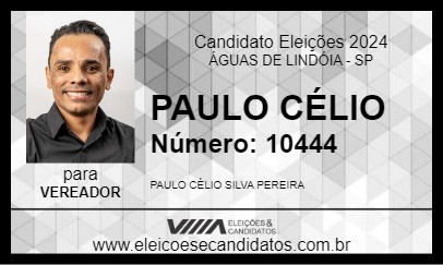 Candidato PAULO CÉLIO 2024 - ÁGUAS DE LINDÓIA - Eleições