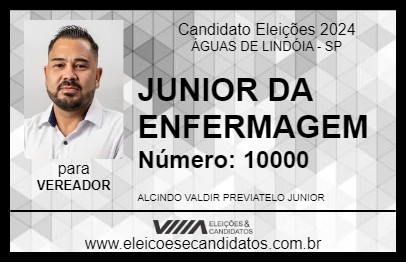 Candidato JUNIOR DA ENFERMAGEM 2024 - ÁGUAS DE LINDÓIA - Eleições