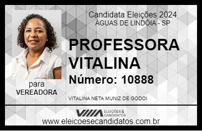 Candidato PROFESSORA VITALINA 2024 - ÁGUAS DE LINDÓIA - Eleições