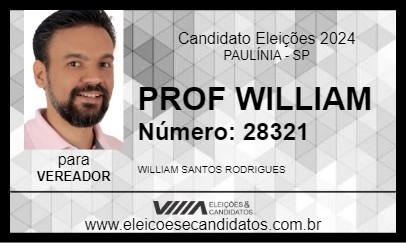 Candidato PROF WILLIAM 2024 - PAULÍNIA - Eleições