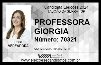 Candidato PROFESSORA GIORGIA 2024 - TABOÃO DA SERRA - Eleições