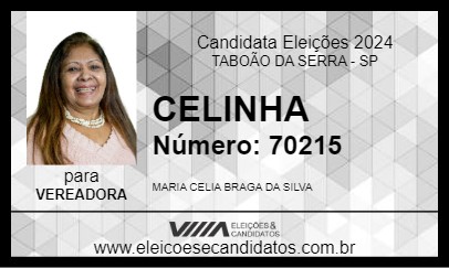 Candidato CELINHA 2024 - TABOÃO DA SERRA - Eleições