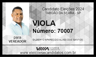 Candidato VIOLA 2024 - TABOÃO DA SERRA - Eleições