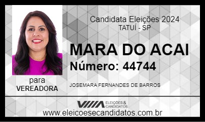 Candidato MARA DO ACAI 2024 - TATUÍ - Eleições