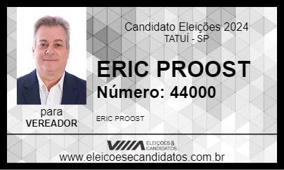 Candidato ERIC PROOST 2024 - TATUÍ - Eleições