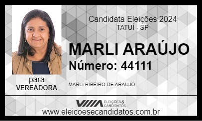 Candidato MARLI ARAÚJO 2024 - TATUÍ - Eleições