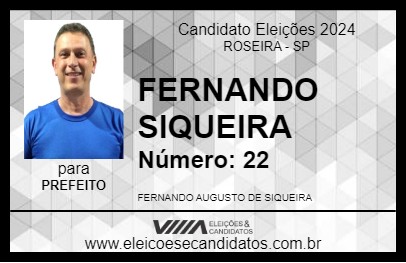 Candidato FERNANDO SIQUEIRA 2024 - ROSEIRA - Eleições