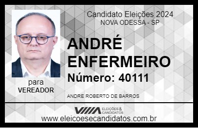 Candidato ANDRÉ ENFERMEIRO 2024 - NOVA ODESSA - Eleições