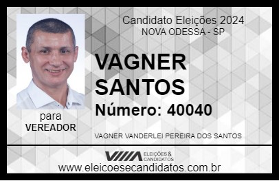 Candidato VAGNER SANTOS 2024 - NOVA ODESSA - Eleições