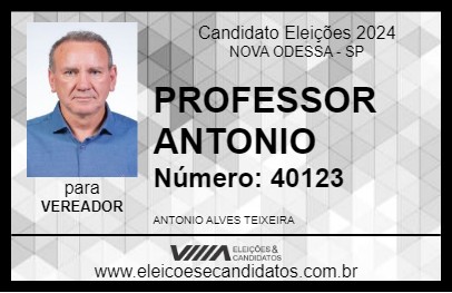 Candidato PROFESSOR ANTONIO 2024 - NOVA ODESSA - Eleições