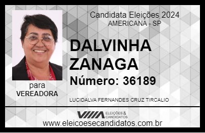 Candidato DALVINHA ZANAGA 2024 - AMERICANA - Eleições