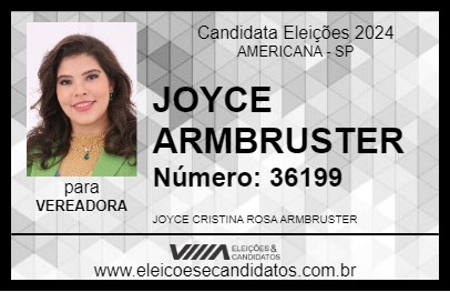 Candidato JOYCE ARMBRUSTER 2024 - AMERICANA - Eleições