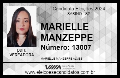 Candidato MARIELLE MANZEPPE 2024 - SABINO - Eleições