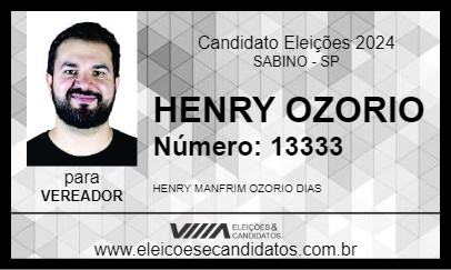 Candidato HENRY OZORIO 2024 - SABINO - Eleições