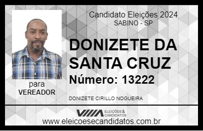 Candidato DONIZETE DA SANTA CRUZ 2024 - SABINO - Eleições