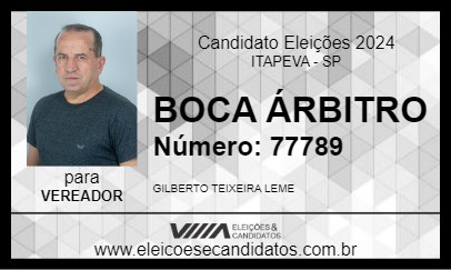 Candidato BOCA ÁRBITRO 2024 - ITAPEVA - Eleições