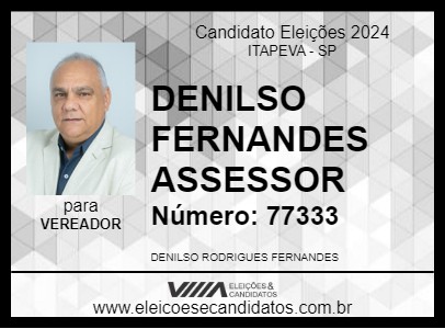 Candidato DENILSO FERNANDES ASSESSOR 2024 - ITAPEVA - Eleições