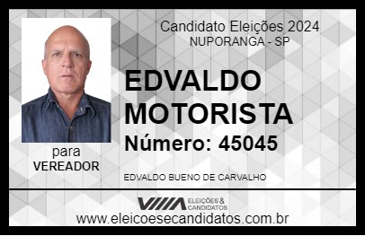 Candidato EDVALDO MOTORISTA 2024 - NUPORANGA - Eleições