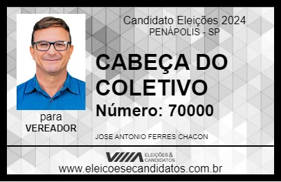 Candidato CABEÇA DO COLETIVO 2024 - PENÁPOLIS - Eleições