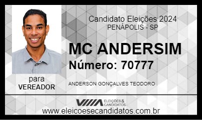 Candidato MC ANDERSIM 2024 - PENÁPOLIS - Eleições