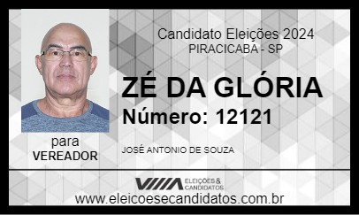 Candidato ZÉ DA GLÓRIA 2024 - PIRACICABA - Eleições