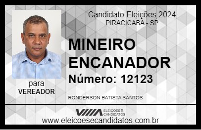 Candidato MINEIRO ENCANADOR 2024 - PIRACICABA - Eleições