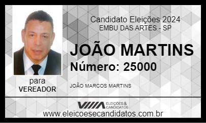 Candidato JOÃO MARTINS 2024 - EMBU DAS ARTES - Eleições