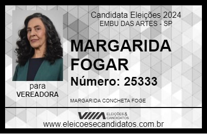 Candidato MARGARIDA FOGAR 2024 - EMBU DAS ARTES - Eleições