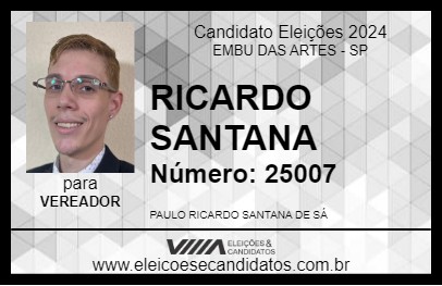 Candidato RICARDO SANTANA 2024 - EMBU DAS ARTES - Eleições