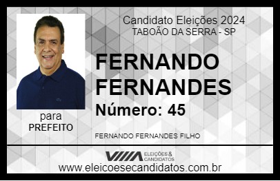 Candidato FERNANDO FERNANDES 2024 - TABOÃO DA SERRA - Eleições