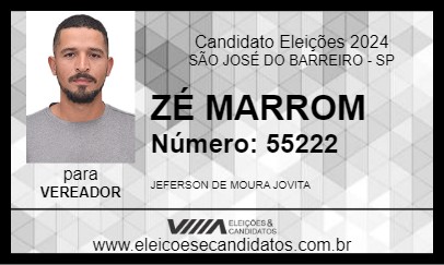 Candidato ZÉ MARROM 2024 - SÃO JOSÉ DO BARREIRO - Eleições