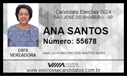 Candidato ANA SANTOS 2024 - SÃO JOSÉ DO BARREIRO - Eleições