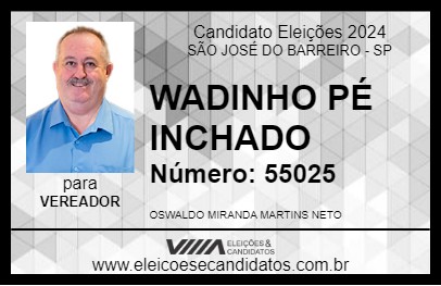 Candidato WADINHO PÉ INCHADO 2024 - SÃO JOSÉ DO BARREIRO - Eleições