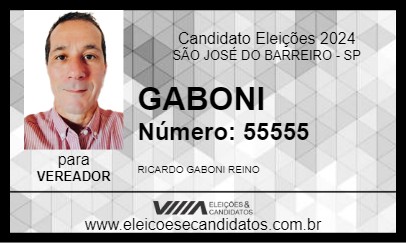 Candidato GABONI 2024 - SÃO JOSÉ DO BARREIRO - Eleições